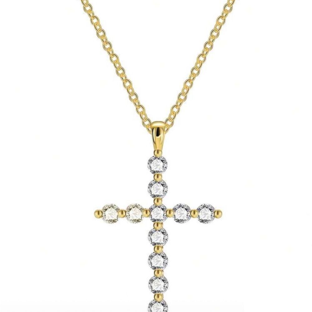 Gold Cross Necklace Q790